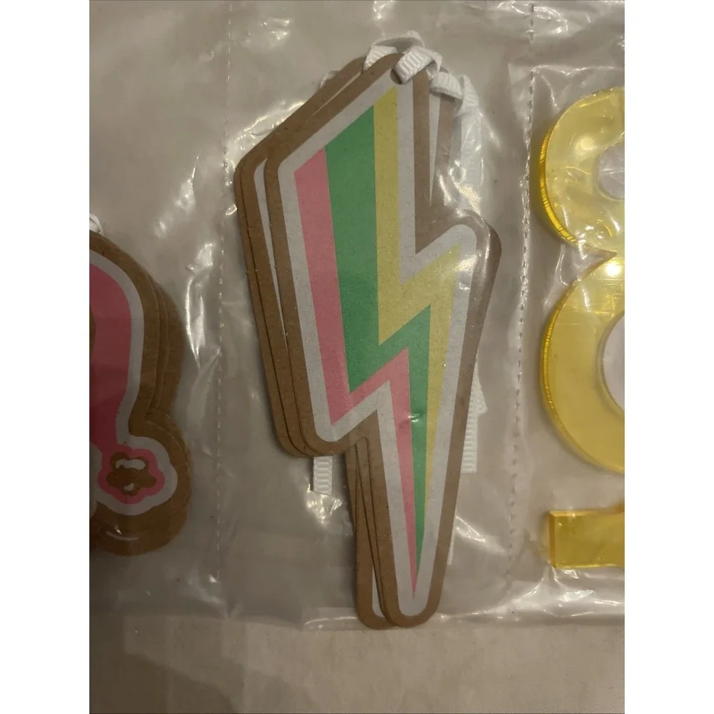 Fun Festive Large Colorful Gift Tags Retro LOVE JOY Pink Yellow‎ Purple Gifting